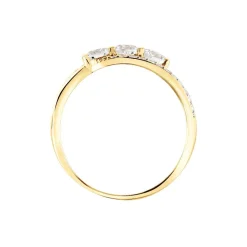 Bague Comete Or Jaune Oxyde De Zirconium