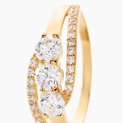 Bague Comete Or Jaune Oxyde De Zirconium