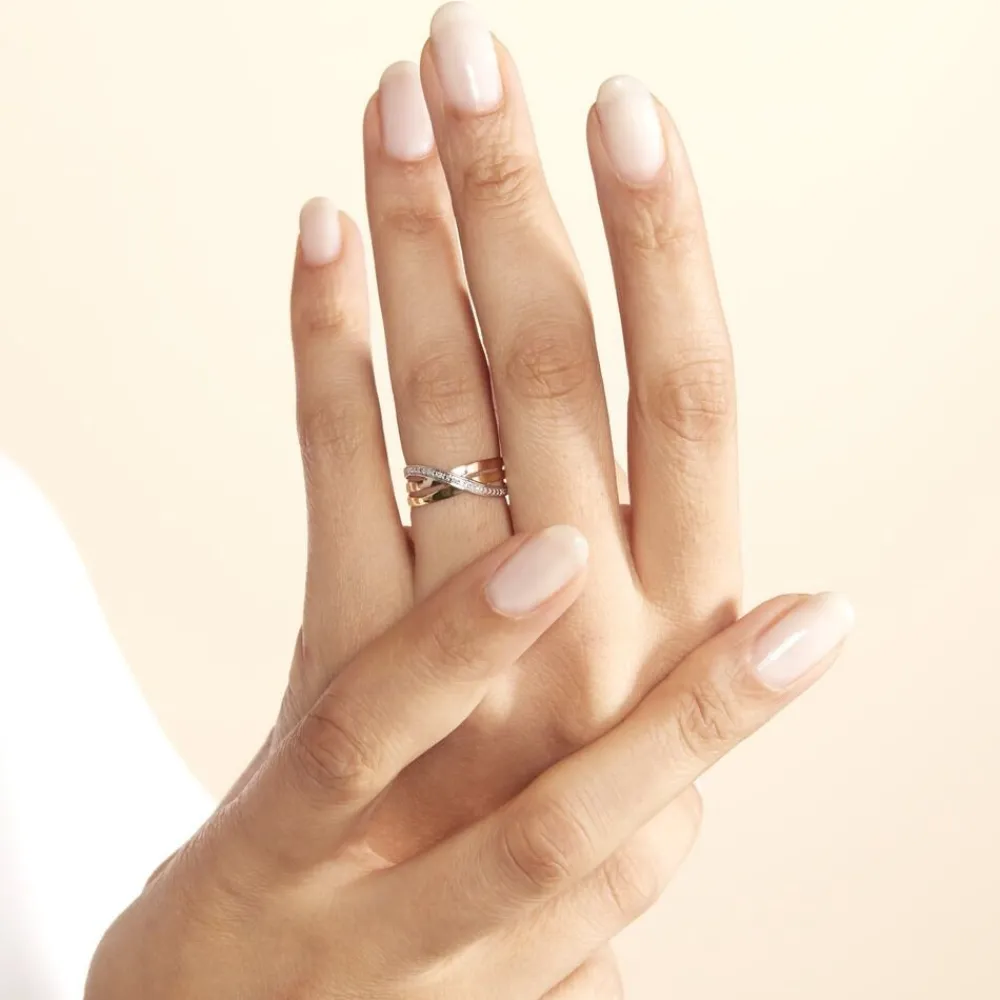 Marc Orian Parures De Mariage|Bagues > Bague Cramitia Or Tricolore Diamant