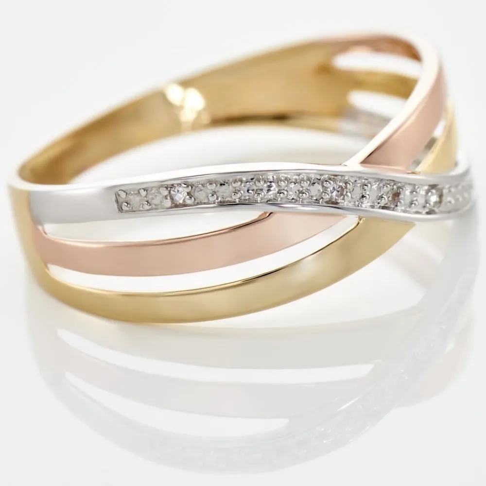 Marc Orian Parures De Mariage|Bagues > Bague Cramitia Or Tricolore Diamant