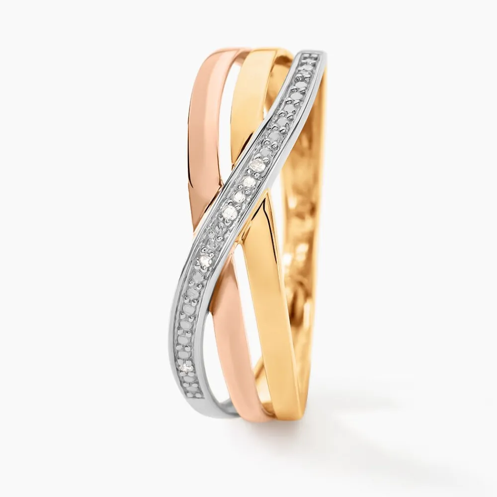 Marc Orian Parures De Mariage|Bagues > Bague Cramitia Or Tricolore Diamant