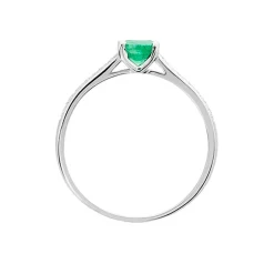 Marc Orian Bijoux Émeraude|Anniversaire De Mariage > Bague Crista Or Blanc Emeraude Et Diamant
