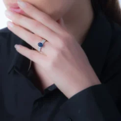 Marc Orian Bagues Saphir|Anniversaire De Mariage > Bague Crista Or Blanc Saphir Et Diamant