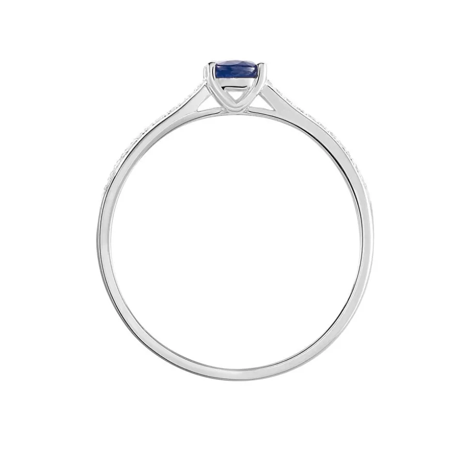 Bague Crista Or Blanc Saphir Et Diamant