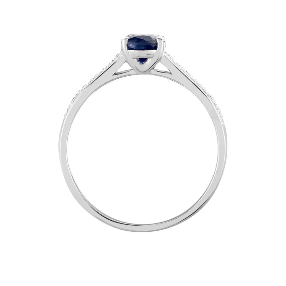Bague Crista Or Blanc Saphir Et Diamant