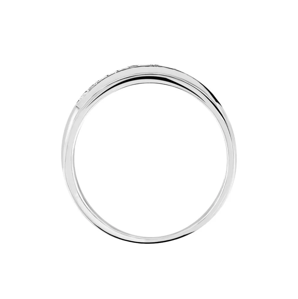 Bague Croisee Or Blanc Diamant