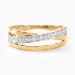 Bague Croisee Or Jaune Diamant