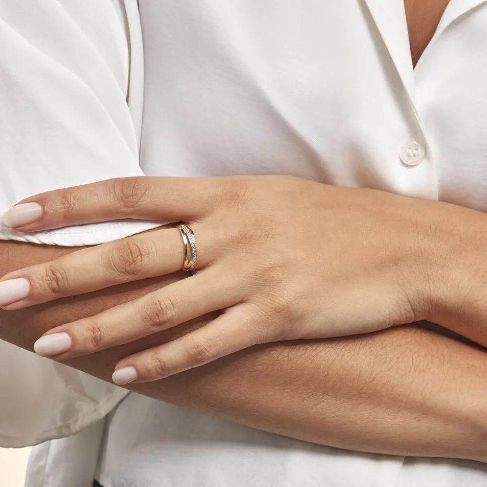 Bague Croisee Or Jaune Diamant