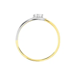 Marc Orian Bagues De Promesse|Bijoux Zirconium > Bague Croise Or Bicolore Oxyde De Zirconium