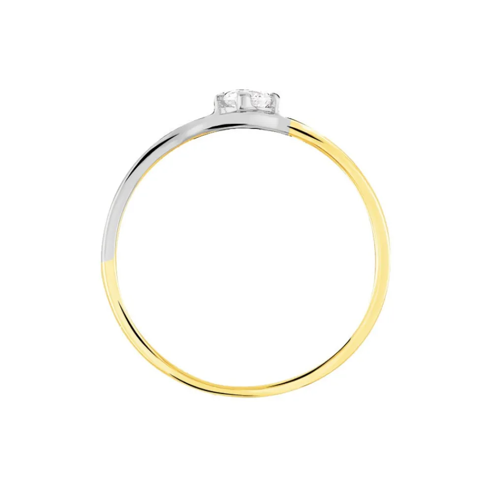 Marc Orian Bagues De Promesse|Bijoux Zirconium > Bague Croise Or Bicolore Oxyde De Zirconium