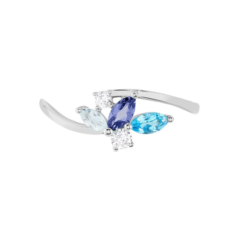 Marc Orian Bagues De Promesse|Bijoux Zirconium > Bague Daurine Or Blanc Oxyde De Zirconium Iolite
