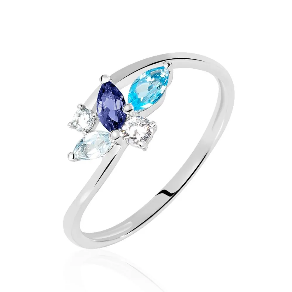 Marc Orian Bagues De Promesse|Bijoux Zirconium > Bague Daurine Or Blanc Oxyde De Zirconium Iolite