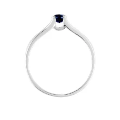 Bague Denise Or Blanc Saphir Et Diamant