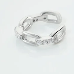 Bague D'hélix Unitaire Antonino Argent Blanc Oxyde De Zirconium
