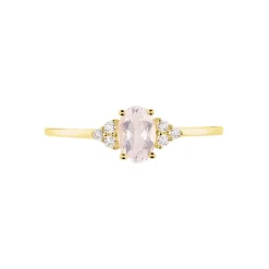 Bague Diapre Or Jaune Quartz Oxyde De Zirconium