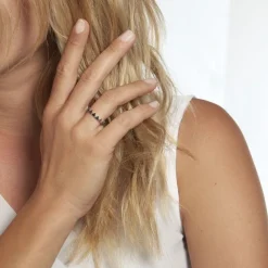 Marc Orian Bagues Fantaisie|Bijoux Zirconium > Bague Doria Argent Blanc Oxyde De Zirconium argent blanc oxyde noir