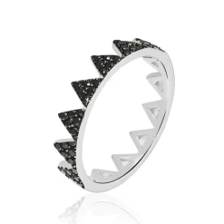 Marc Orian Bagues Fantaisie|Bijoux Zirconium > Bague Doria Argent Blanc Oxyde De Zirconium argent blanc oxyde noir