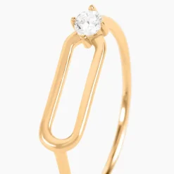 Bague Ellin Plaque Or Jaune Oxyde De Zirconium