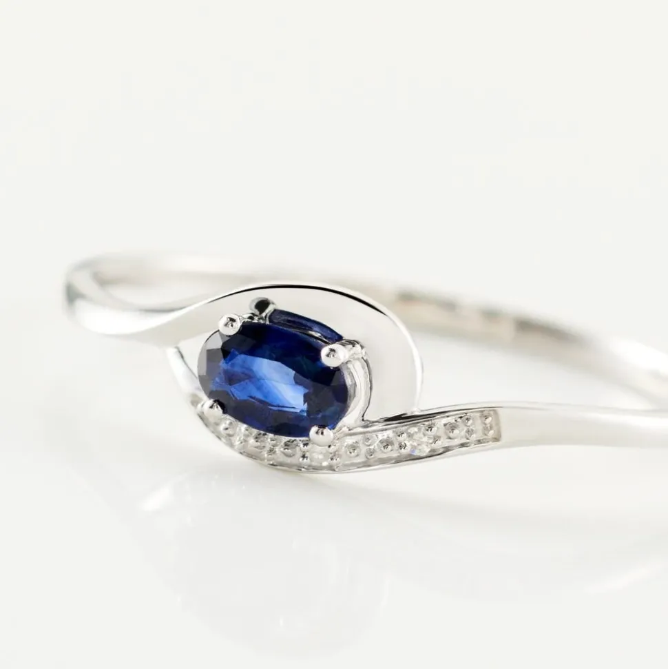 Bague Emotion Or Blanc Saphir Diamant