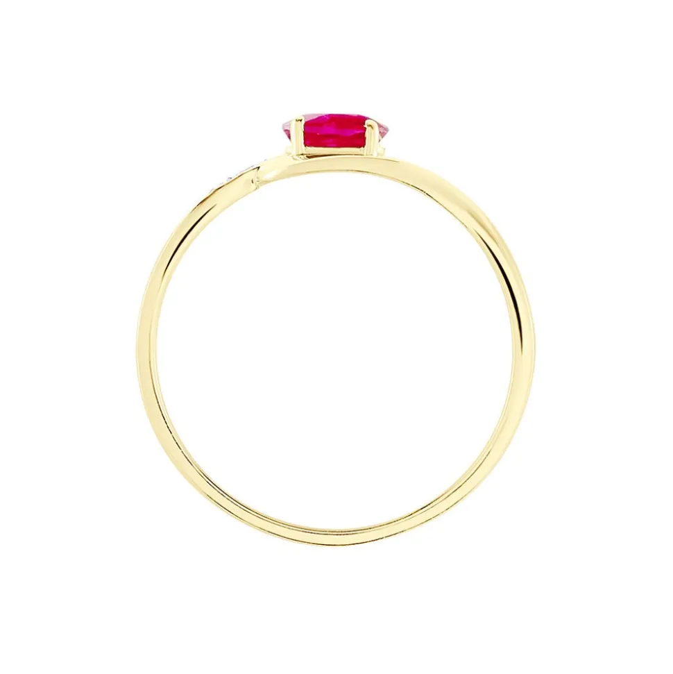 Bague Emotion Or Jaune Rubis Diamant