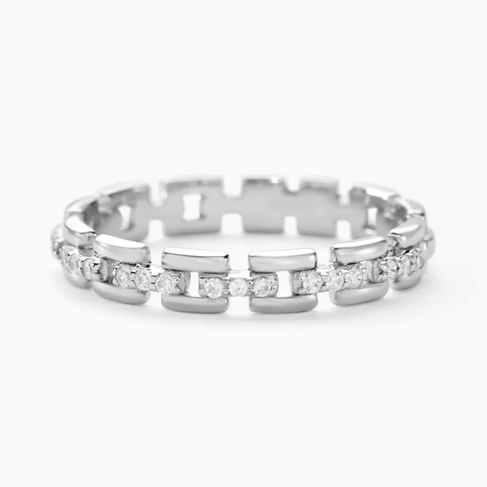Marc Orian Bijoux Zirconium|Bagues > Bague Eternity Argent Blanc Oxyde De Zirconium