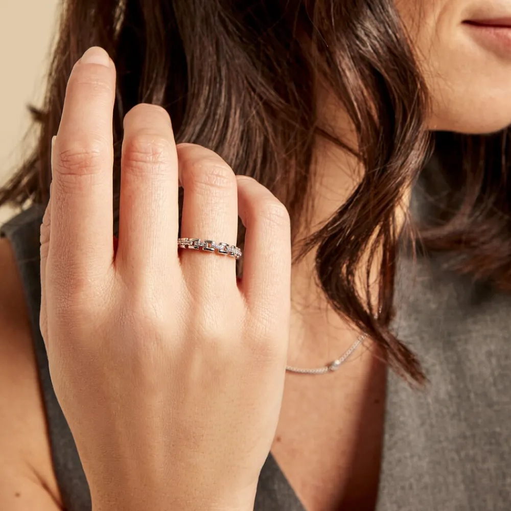 Marc Orian Bijoux Zirconium|Bagues > Bague Eternity Argent Blanc Oxyde De Zirconium