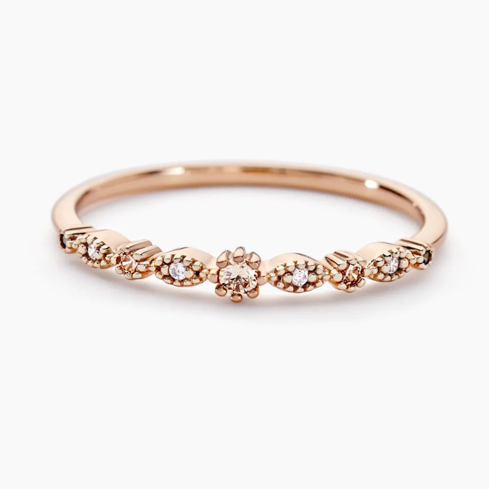 Marc Orian Bagues De Promesse|Bijoux Zirconium > Bague Eugenie Argent Rose Oxyde De Zirconium argent rose oxyde champagne