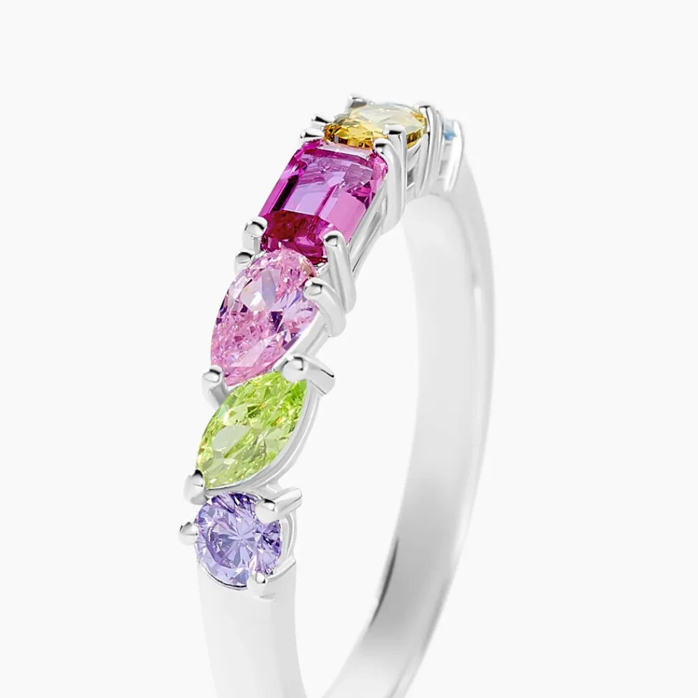 Marc Orian Bagues De Promesse|Bagues Fantaisie > Bague Evasion Argent Blanc Oxyde De Zirconium Pierre De Synthese