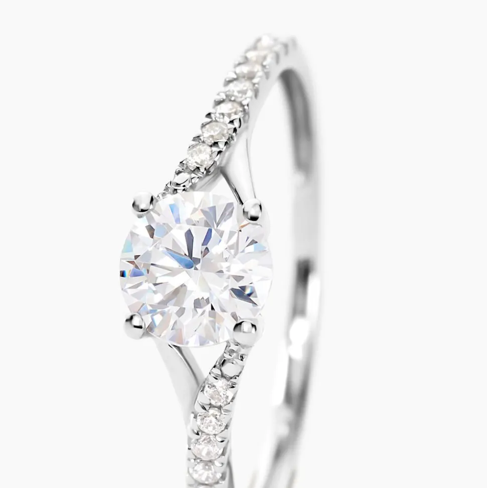 Bague Evita Or Blanc Oxyde De Zirconium