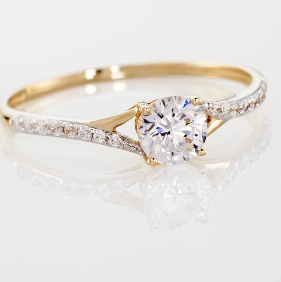 Bague Evita Or Jaune Oxyde De Zirconium
