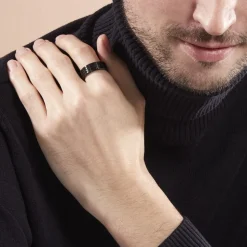 Bague Fabio Acier Noir