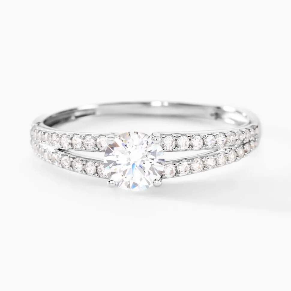 Bague Fina Or Blanc Oxyde De Zirconium