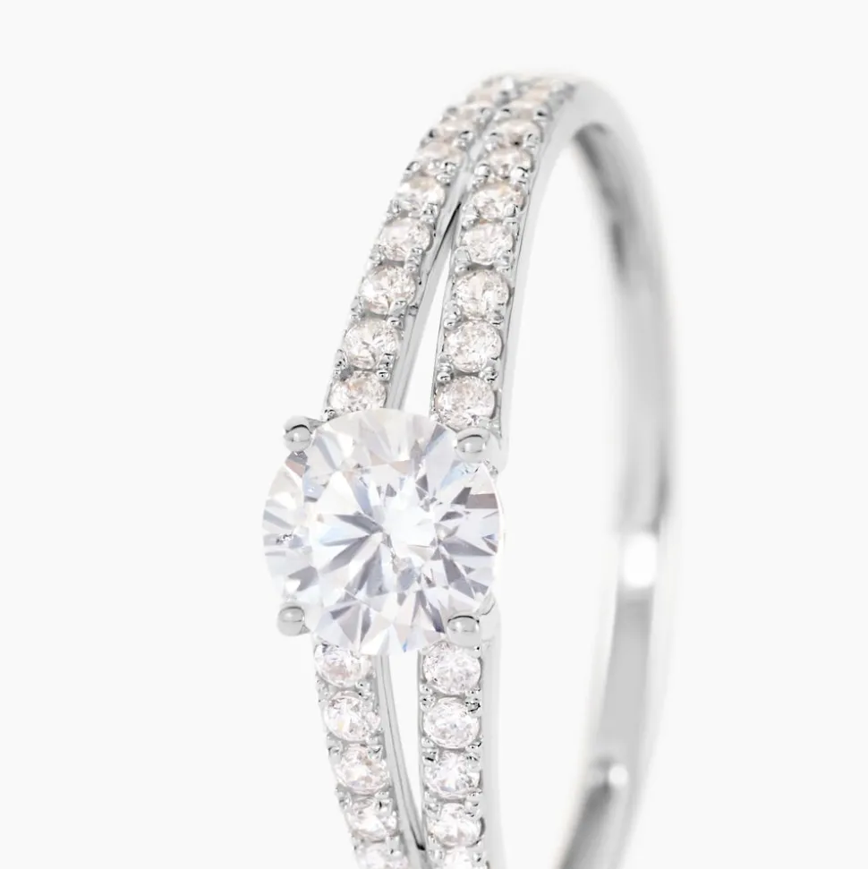 Bague Fina Or Blanc Oxyde De Zirconium