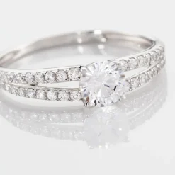 Bague Fina Or Blanc Oxyde De Zirconium