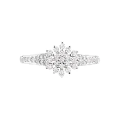 Bague Floris Or Blanc Oxyde De Zirconium