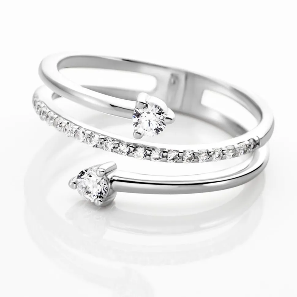 Bague Gait Argent Blanc Oxyde De Zirconium