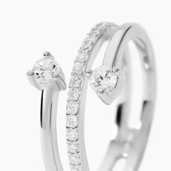 Bague Gait Argent Blanc Oxyde De Zirconium