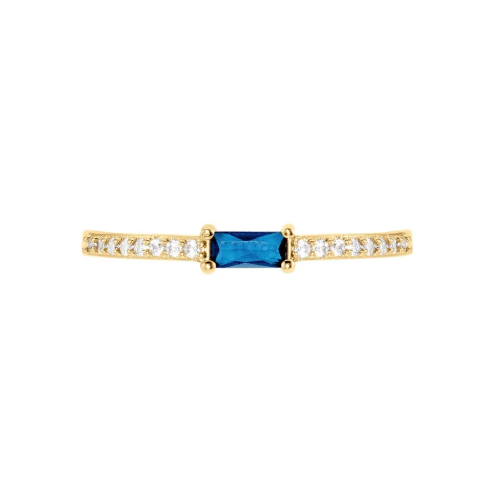 Bague Gamboa Plaqué Or Jaune Verre Oxyde De Zirconium