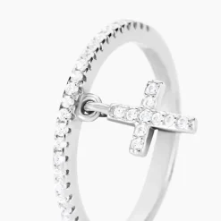 Bague Gorane Argent Blanc Oxyde De Zirconium