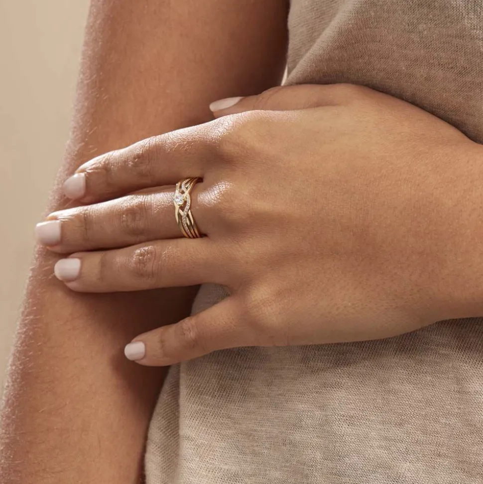 Bague Harmonia Or Jaune Oxyde De Zirconium