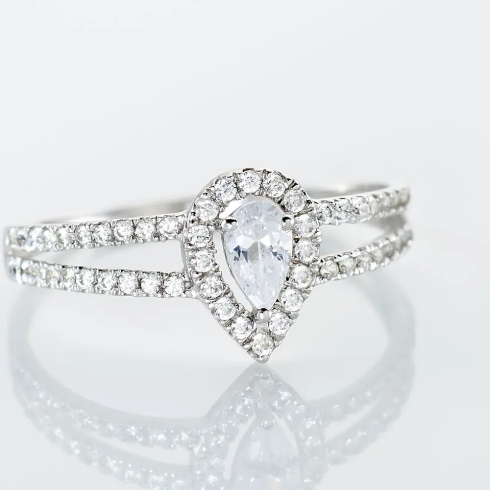 Bague Hildana Or Blanc Oxyde De Zirconium