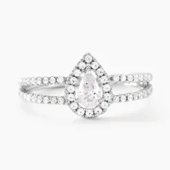 Bague Hildana Or Blanc Oxyde De Zirconium
