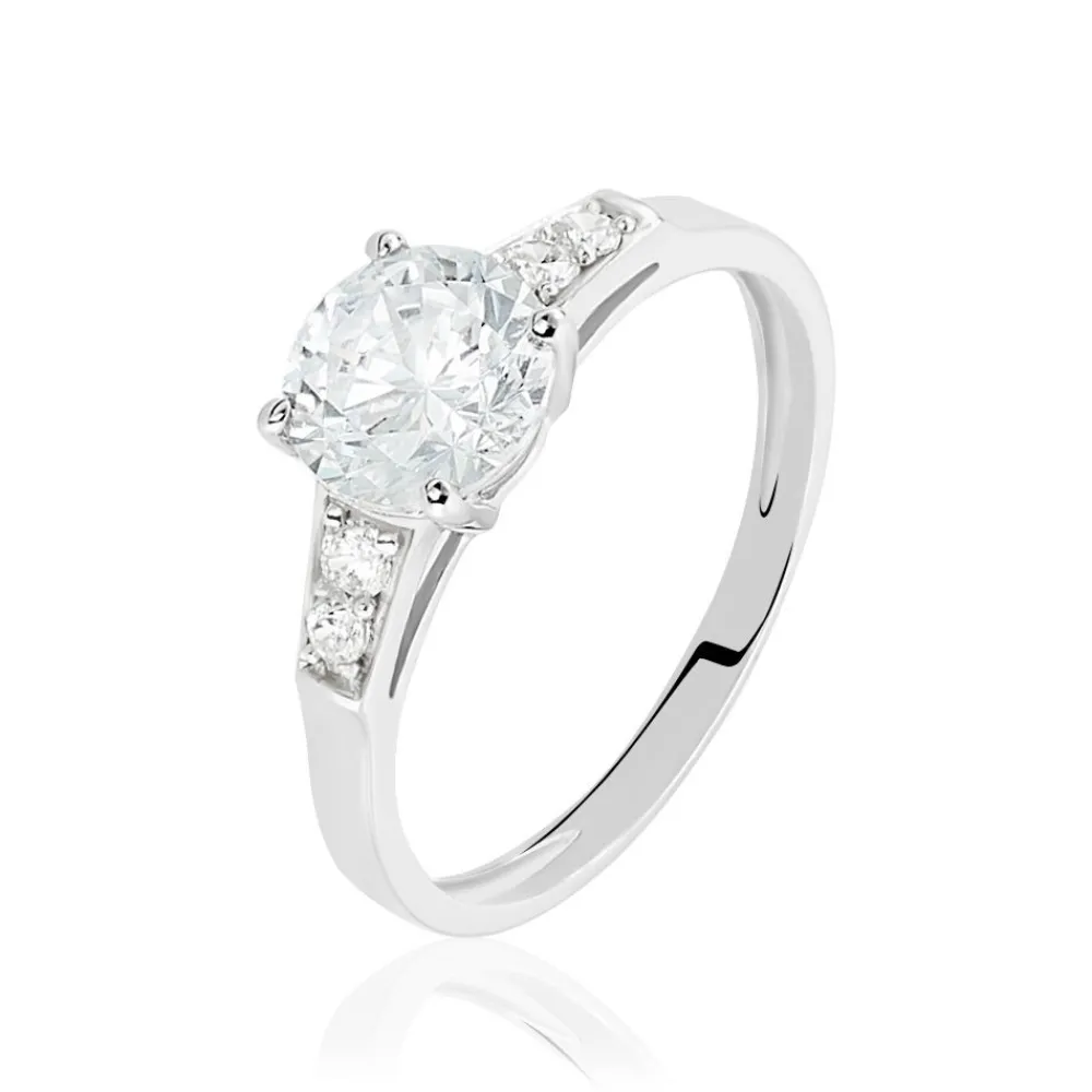 Marc Orian Bagues De Promesse|Bijoux Zirconium > Bague Ivonne Or Blanc Oxyde De Zirconium