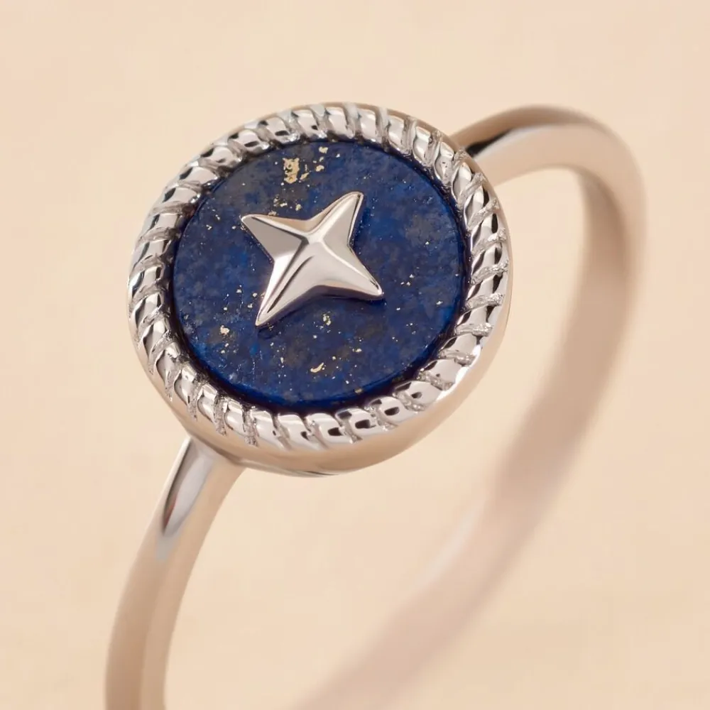 Marc Orian Bagues De Promesse|Bagues > Bague Izarra Argent Blanc Lapis Lazuli argent blanc lapis lazuli bleu