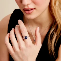 Marc Orian Bagues De Promesse|Bagues > Bague Izarra Argent Blanc Lapis Lazuli argent blanc lapis lazuli bleu