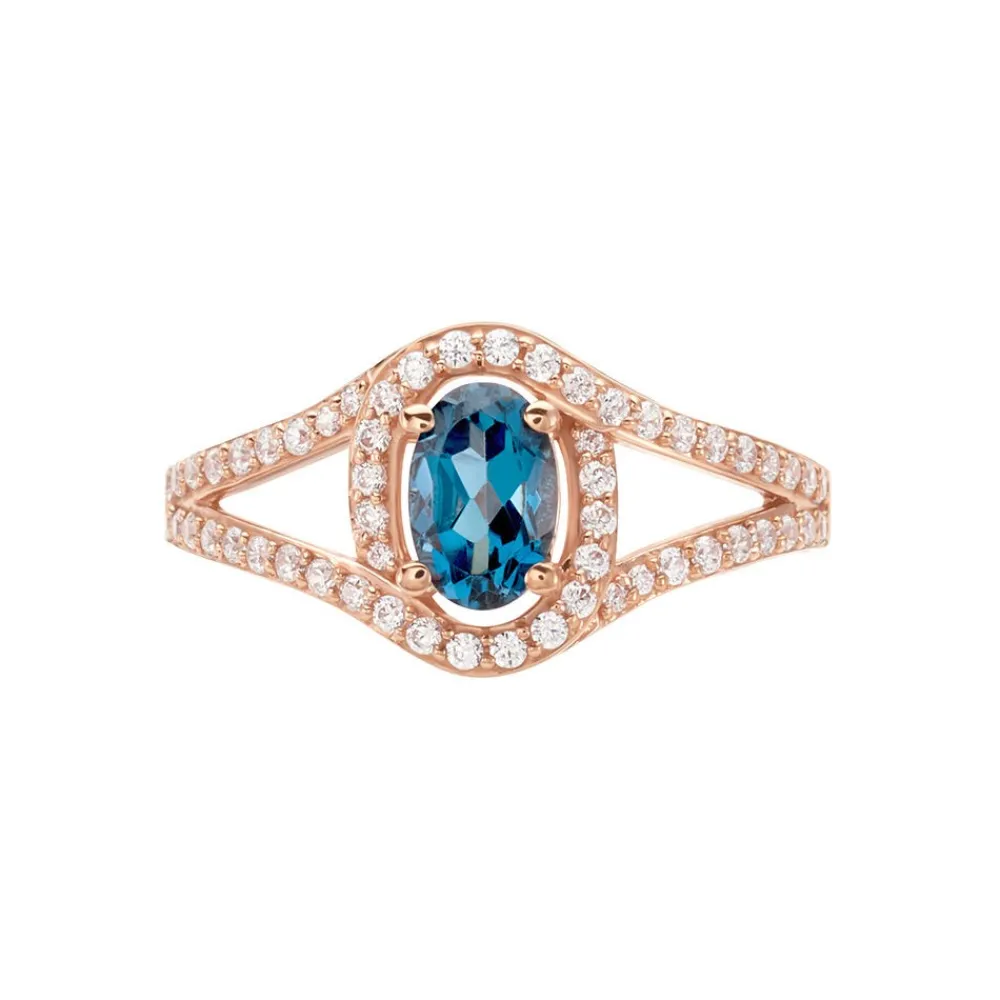 Marc Orian Anniversaire De Mariage|Bagues > Bague Jannha Or Rose Topaze Et Oxyde De Zirconium