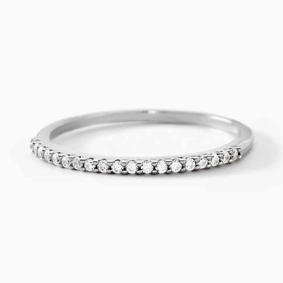Bague Jaquelyn Argent Blanc Oxyde De Zirconium