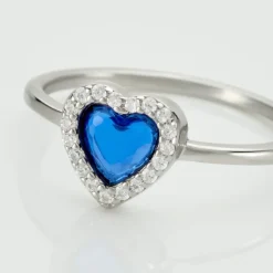 Marc Orian Bagues De Promesse|Bijoux Zirconium > Bague Jaume Argent Blanc Oxyde De Zirconium argent blanc oxyde bleu