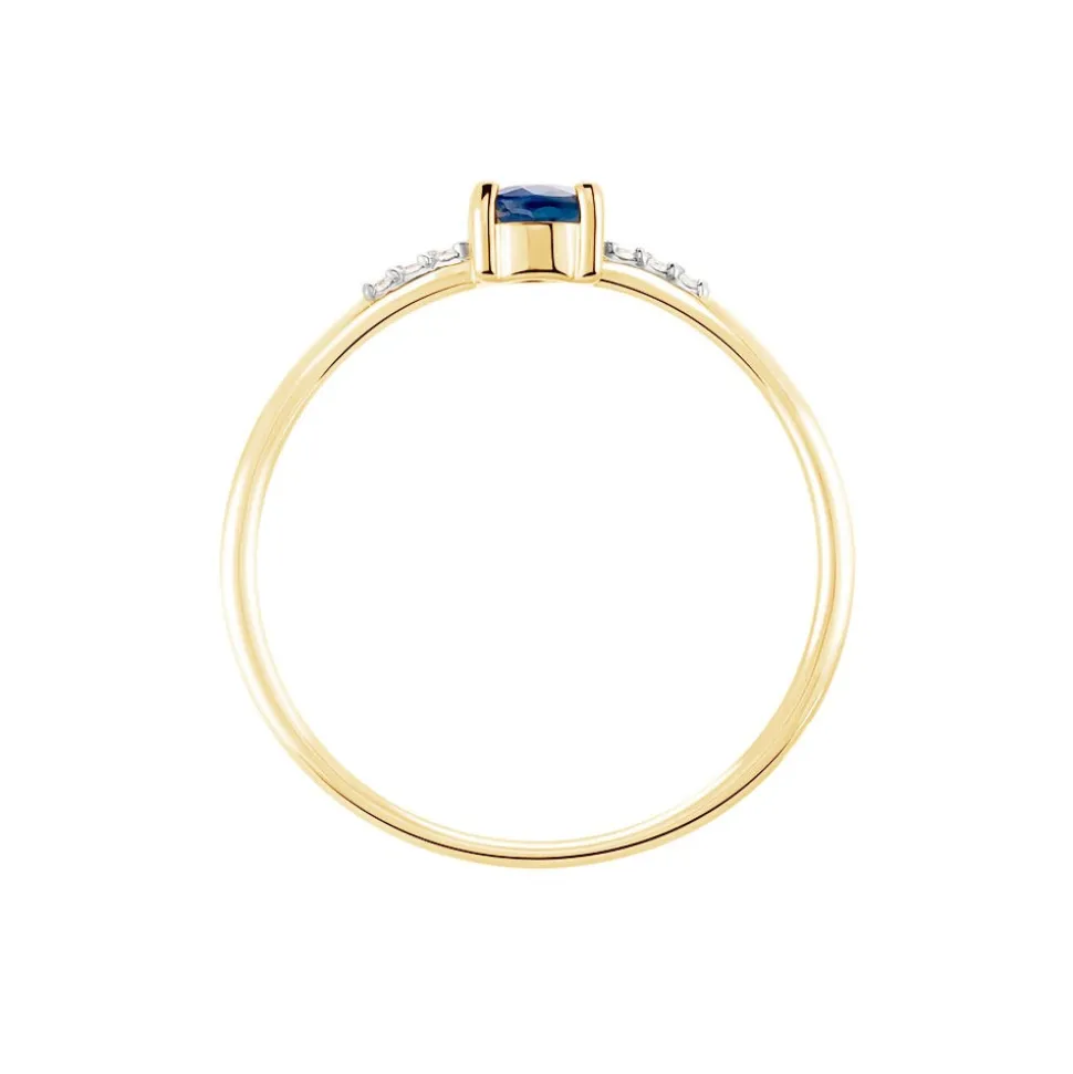 Bague Jehane Or Jaune Saphir Et Diamant