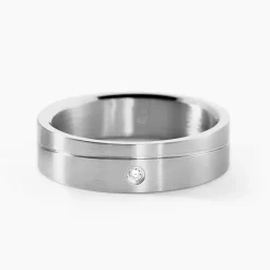 JOURDAN Idées Cadeaux Homme|Bagues > Bague Acier Blanc Diamant Synthétique